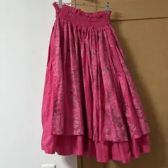 フラダンス用花柄スカート ピンク