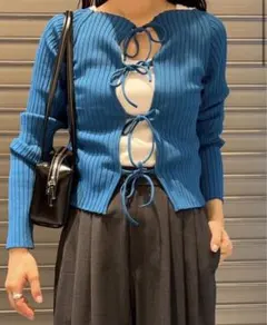 beauty&youth ワイドリブニット トップス 2way ウォッシャブルー