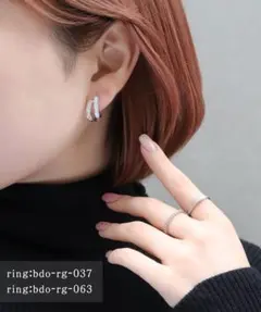 ピアス❤️ ジルコニア ダブルライン 金属アレルギー対応 シルバー おしゃれ