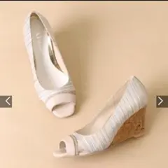 ラメラインオープントゥウェッジサンダル