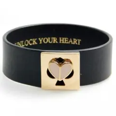 美品 kate spade ケイトスペード ブレスレット バングル レザー 黒