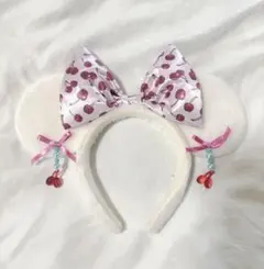 ディズニー　カチューシャ　ミニー　さくらんぼ チェリー リボン