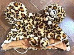 ヒョウ柄 ミッキー型帽子 ポンポン付き ヒョウ柄 ミッキー ディズニー 帽子