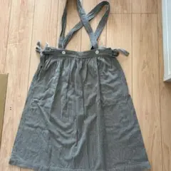 ストライプ サスペンダー付きジャンバースカート