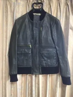 【再値下】291295＝homme レザーフライトジャケット 牛革