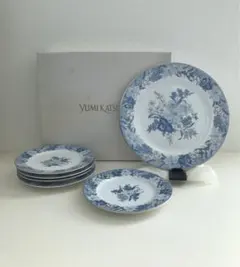 【新品未使用６点】桂由美　大皿・小皿　プレート　ベリーセット　花柄　ユミカツラ