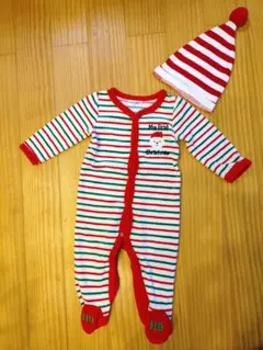 【美品】BABIES'R'US クリスマスロンパース 70cm　おまけの帽子付き
