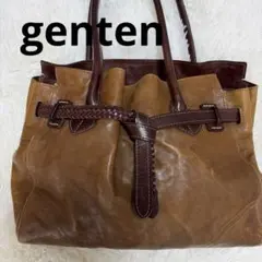美品 genten ゲンテン メッシュ トラファロ ゴートレザー