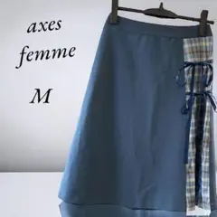 【美品】 スカート リボン付 axes femme チェック柄 M