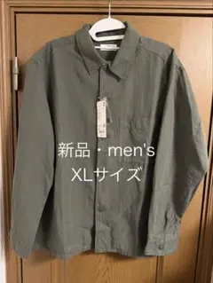 ユニクロ　コットンリネンシャツジャケット　2026年　オリーブ　XLサイズ　新品