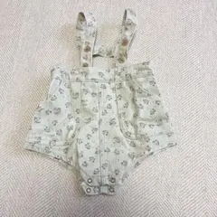 monbebe Ｍ　花柄ロンパース 韓国子供服　サロペット　ブルマ　80 緑