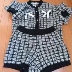 チェック柄ニットセットアップ