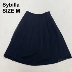 シビラ　ビーズ　フラワー刺繍　シフォンスカート　透け感　高級感　上品（1741）のサムネイル