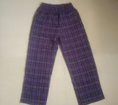 紫色 チェック柄 カジュアルパンツ Mサイズ