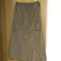 【美品】GU カーゴマキシスカート　ロング 　XL カーキ