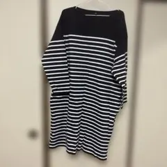 ストライプワンピース XXL ネイビー・ホワイト