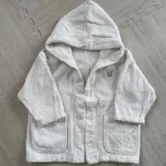 ホワイトベビーバスローブ フード付き