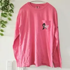 企業系 コンフォートカラーズ 長袖 Tシャツ ロンT ピンクリボン 古着 S
