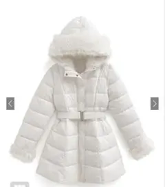 ベルト付きファーAラインダウンコート　kd79 GRL