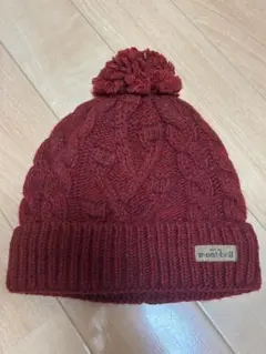 mont-bell 赤 ケーブル編み ニット帽 S/M