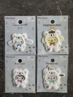 サンリオ　ふわふわスノー　ワッペン　ポチャッコ　クロミ　ポムポムプリン　シナモン