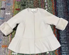 【snidel】スナイデル　ペブラムコート　 袖口ファー