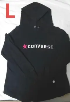 CONVERSE ブラックパーカー フード付き