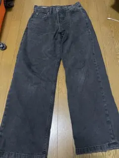 ZARA ブラック ワイドレッグデニム USA 36