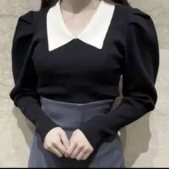 SNIDEL スナイデル ニットカラーパフスリプルオーバー SWNT215142