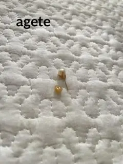 agete ゴールドパール付き ピアス　片耳