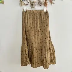 サマンサモスモスブルー　花柄 プリーツスカート