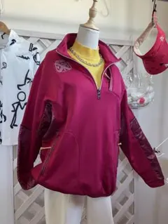 ⭐︎大　⭐︎LL ⭐︎裏フリース⭐︎Munsingwear ⭐︎ワインレッド ハーフジップ