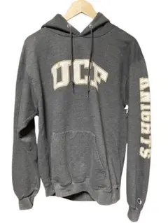 Champion UCF パーカーL チャコール 袖ロゴ バック騎士プリント