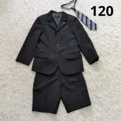 べべ 男の子 フォーマルスーツ 3点セット 120 黒 ネクタイ セットアップのサムネイル
