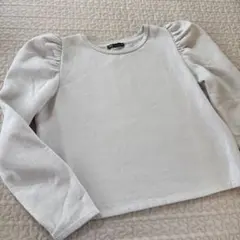 ZARA パフスリーブ トレーナー L ライトグレー