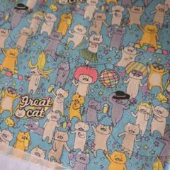 生地　コットンこばやし　ネコ