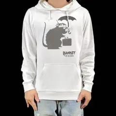 新品 BANKSY バンクシー 東京 傘ねずみ マウス ストリートアートパーカー