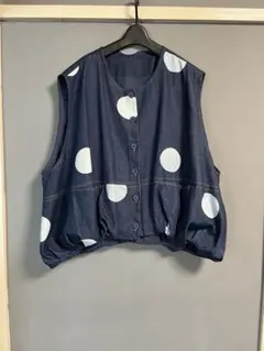 美品⭐︎ドットデニムベスト　SM2好きな方に！