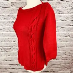 【美品】組曲　セーター　サイズ2 赤　606