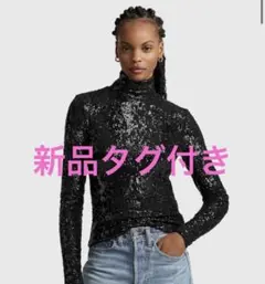 【新品タグ付き】ポロラルフローレン　スパンコールハイネックトップ