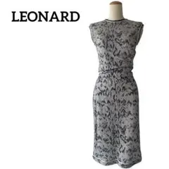 極美品　LEONARD ヘビ柄ノースリーブワンピース　2セットアップ　シルクのサムネイル