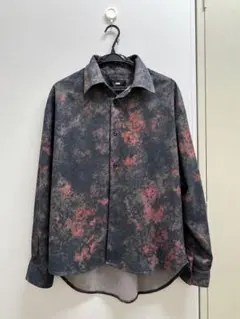 総柄 長袖シャツ オーバーサイズ