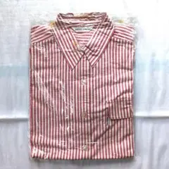 ladies blouse 赤と白のストライプシャツ