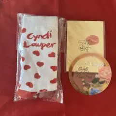 Cyndi Lauper ハート模様ソックスとノートセット