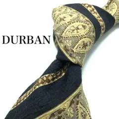 【極美品】DURBAN ネクタイ 希少 ストライプ お洒落 国産品 ペイズリー