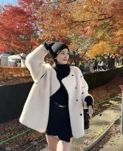 【新品タグ付き】AKTE アクテ ボアミドルブルゾン