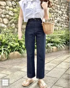 GRL ハイウエストストレートデニムパンツ　cu295 インディゴのサムネイル
