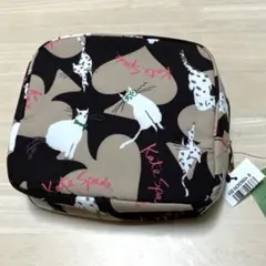 Kate Spade 猫柄 ポーチ ブラウン