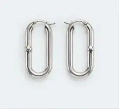 美品　BOTTEGA VENETA ピアス　チェーン　シルバー