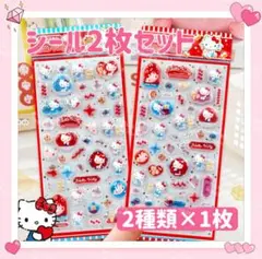 海外限定 サンリオ ハローキティ ドロップ シール 2枚 ステッカー ぷっくり
